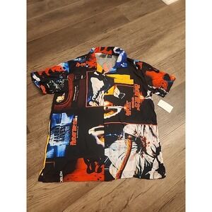 NWT Friday The 13th Mens M Halloween Shirt Jason Voorhees Button Up Halloween
